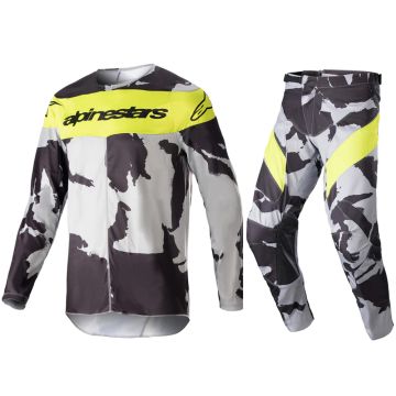 Alpinestars Racer Tactical Gear Set - Cast Gray Camo/Yellow Fluo - 34