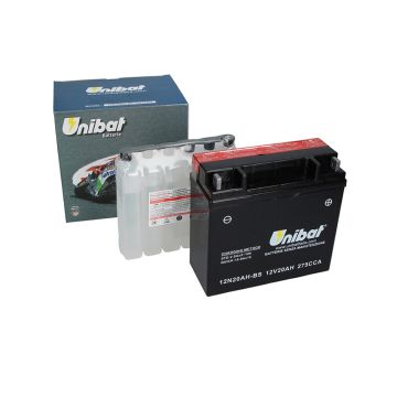 UNIBAT Maintenance Free Series Motorcycle Battery - 12N20AH-BS