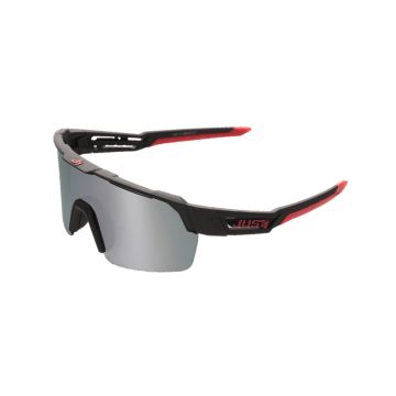 JUST1 Sniper Urban Sunglasses  - Black/Red - Dark Mirror Lens
