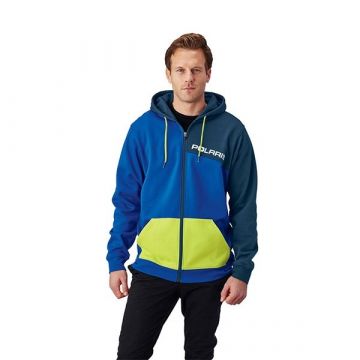 Polaris Men's Full Zip Hoodie - Blue/Lime