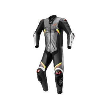 Alpinestars - Missile V2 Ignition Leather Suit 1pc - Metallic Gray/Black/Yellow/Red Fluo