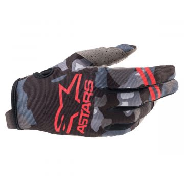 Alpinestars Radar Gloves - Grey Camo / Red