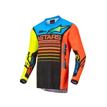 Alpinestars Youth Racer Compass Jersey - Black / Yellow Fluo / Coral