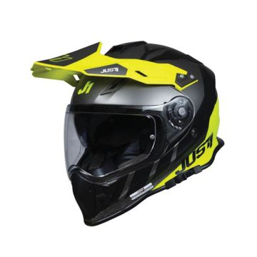 Just1 - Adventure Helmet - J34 Pro Outerspace - Black Titanium/Yellow Fluo Gloss