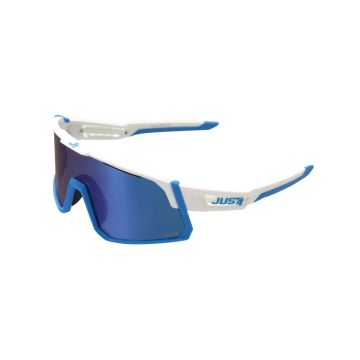 Just1 | Sniper | Sunglasses | White/Blue Gloss | Mirror Blue Lens