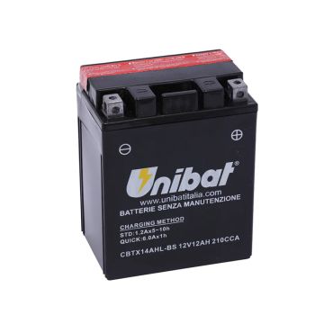UNIBAT Maintenance Free Series Motorcycle Battery - CBTX14AHL-BS