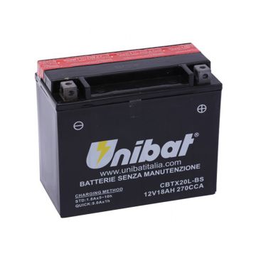 UNIBAT Maintenance Free Series Motorcycle Battery - CBTX20L-BS