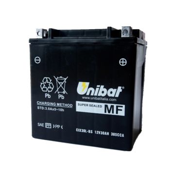 UNIBAT Maintenance Free Series Motorcycle Battery - CIX30L-BS