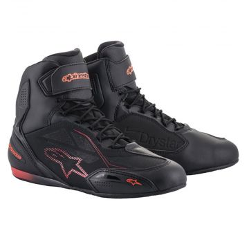 Alpinestars Faster 3 Shoes - Drystar - Black / Red Fluo