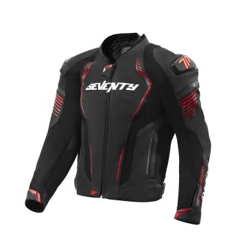 Seventy Degrees | SD-JL24 Spoiler Leather Sport Jacket | Black/Red