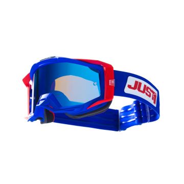 Just1 - Off Road - Goggle - Iris 2.0 - Suit Blue/Red/White Frame - Mirror Blue Lens