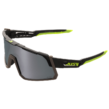 Just1 - Sunglasses - Sniper - Black / Flow Yellow - Dark Grey Mirror Lens