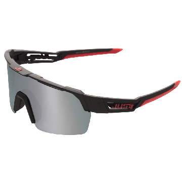 JUST1 Sniper Urban Sunglasses  - Black/Red - Dark Mirror Lens