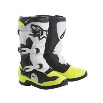 Alpinestars Tech 3S Youth Boots - Black / White / Yellow Fluo