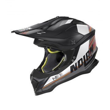 Nolan N53 Kickback - Black White Orange - Motocross Helmet