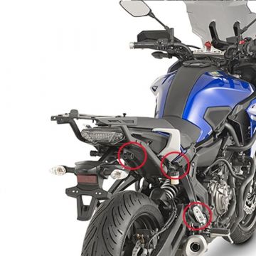 GIVI PLR2130 SPECIFIC RAPID RELEASE SIDE-CASE HOLDER FOR YAMAHA MT-07 Tracer (16 > 18)