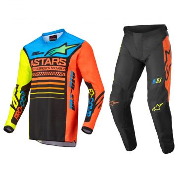 Alpinestars Youth Racer Compass Set - Black/Yellow Fluo/Coral - 22
