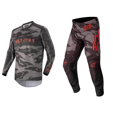 Alpinestars Racer Tactical Set - Black/Grey Camo/Red Fluo - 32