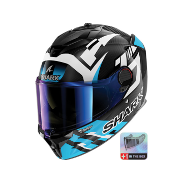 Shark Spartan GT Pro Zarco Track Racer Full Face Helmet - Carbon / White / Blue