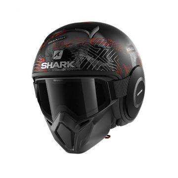 Shark Street Drak Helmet - Black Silver Red
