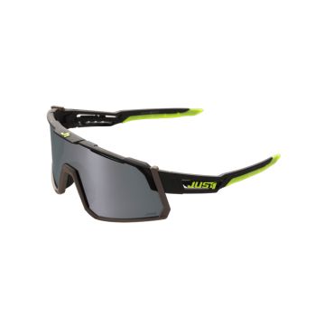 Just1 - Sunglasses - Sniper - Black / Flow Yellow - Dark Grey Mirror Lens