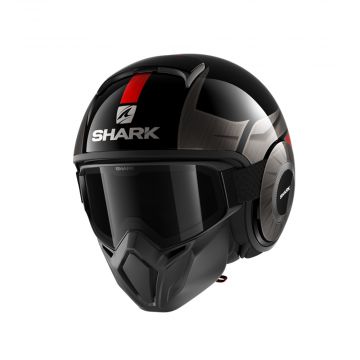 Shark Street Drak Helmet - Tribute - Black Mat / Red
