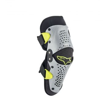 Alpinestars SX-1 Youth Knee Protector - Silver / Yellow Fluo