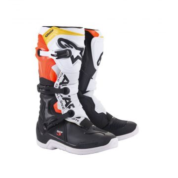 Alpinestars Tech 3 MX Boots - Black / White / Red Fluo / Yellow