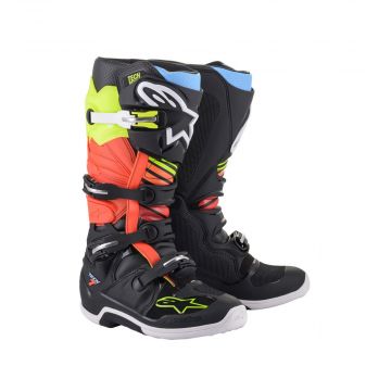 Alpinestars Tech 7 Boots - Black / Yellow Fluo / Red Fluo