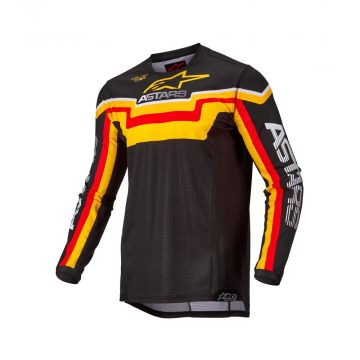 Alpinestars Techstar Quadro Jersey - Black / Yellow Tangerine