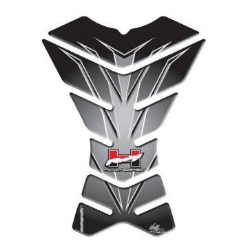 MOTOGRAFIX X3-UH2-Tank Protector-HONDA - Black / Silver