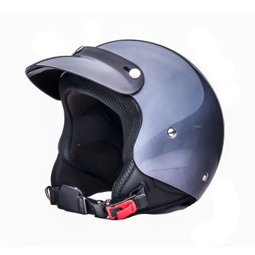 ZEUS - ZS222 - Demi Jet Helmet - Titanium Glossy